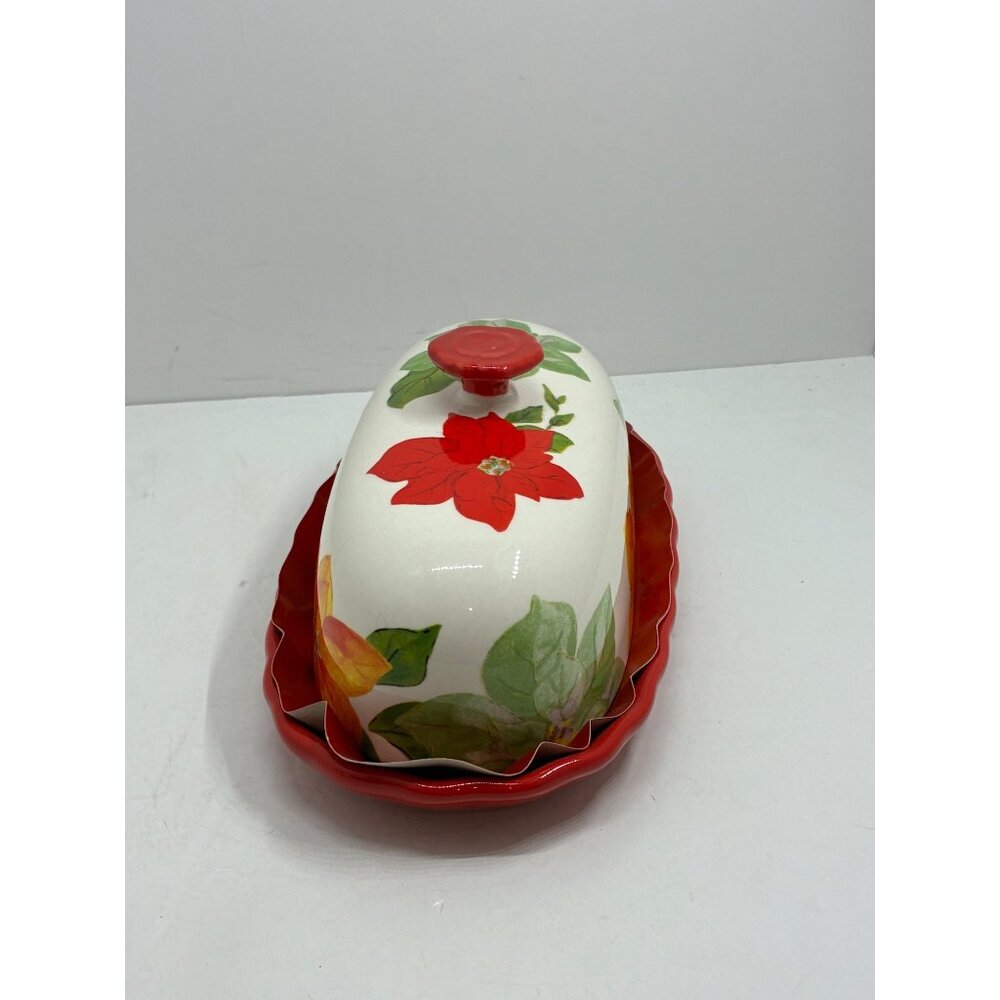 Pioneer Woman Holiday Cheer Butter Dish Stoneware - Picture 6 of 9